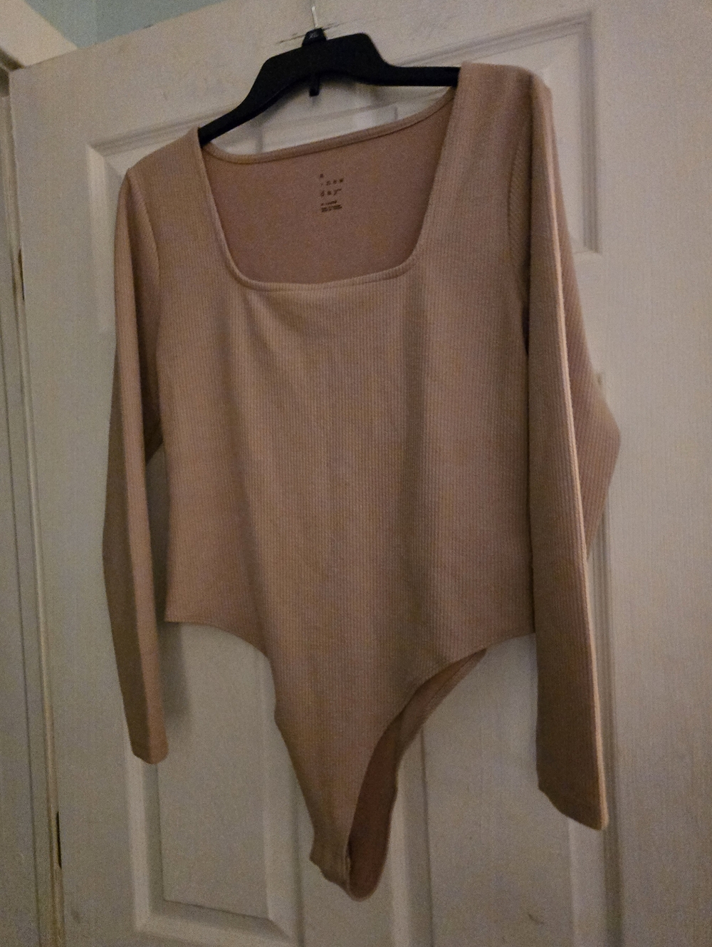 A New Day Beige Long Sleeve Bodysuit